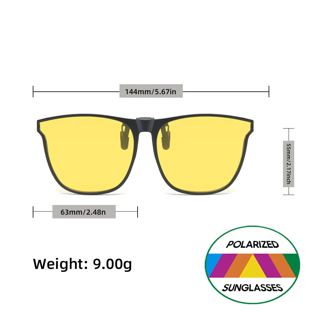 Flip-Up Clip-On Polarized Sunglasses with UV400 Protection