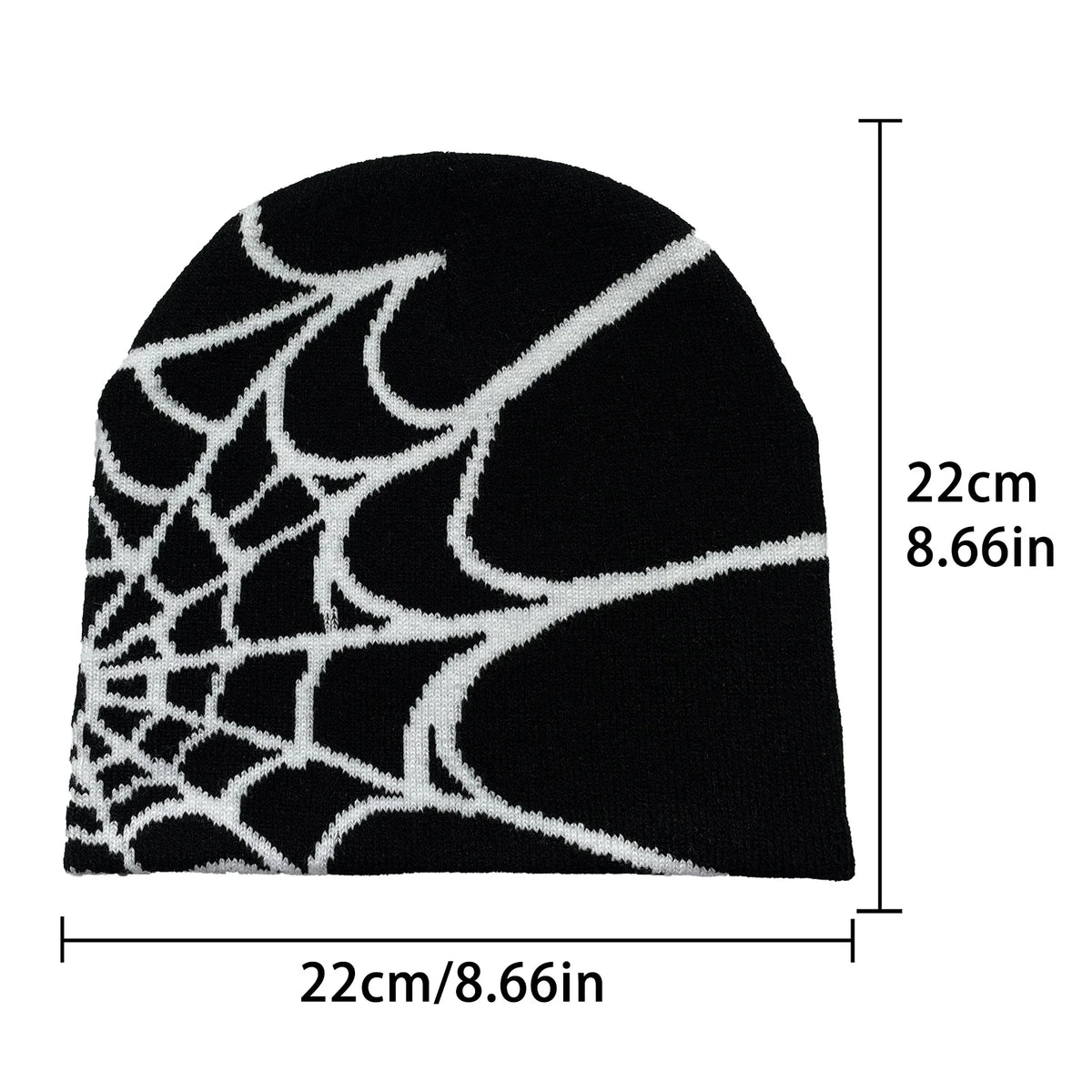 Y2K Spider Web Knit Beanie for Men and Women