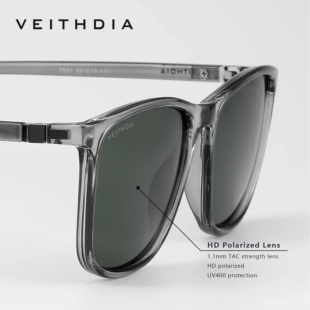 Retro Square Sunglasses with Polarized UV Protection