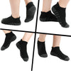 A collection of black athletic running socks for men and women shown from various angles.