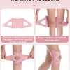 Anweisungen, wie man eine rosa Kompressionskniebandage für Unterstützung trägt.