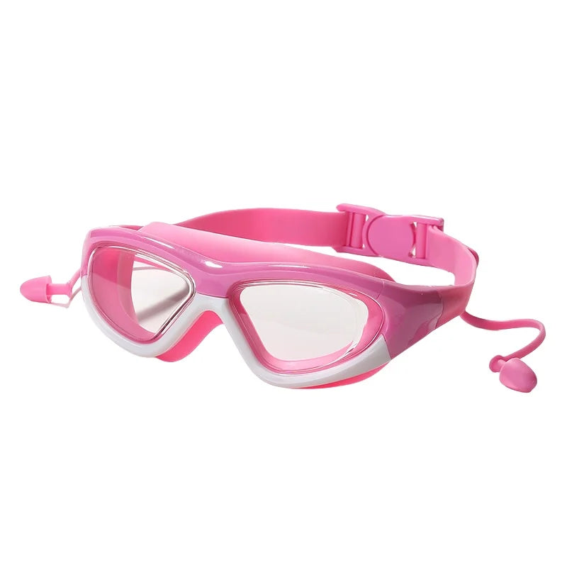 Kids Swim Goggles with Anti-Fog Lenses and Silicone Earplugs