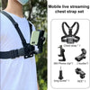 Mobile live streaming chest strap set with phone mount and accessories