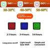 Diagram showing temperature control settings for heated thermal gloves, including 38°C, 50°C, and 60°C options.
