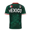 Dunkelgrünes Retro-Fußballtrikot der mexikanischen Nationalmannschaft mit Flaggenaufnäher und dem Schriftzug MEXICO