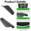 A set of black, padded shin guards with rounded edges and thickened foam for protection.