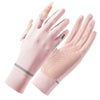 Guantes de ciclismo para proteger del sol, color rosa, con forro interior de malla