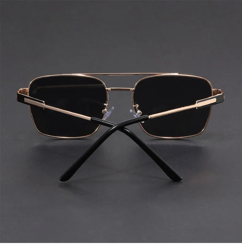 Square Metal Sunglasses with UV400 Protection