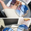 Women's Rhinestone Oversized Round Sunglasses with UV400 Protection