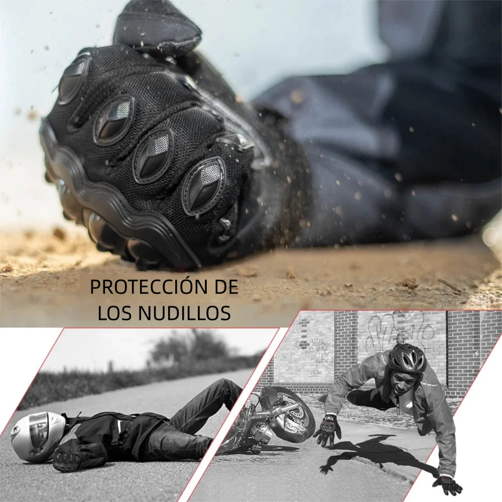 Gants tactiques noirs de moto pour protéger la main, utilisés pour les motos tout-terrain et le motocross.