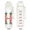 Front and back views of a white insulated straw tumbler for hydration