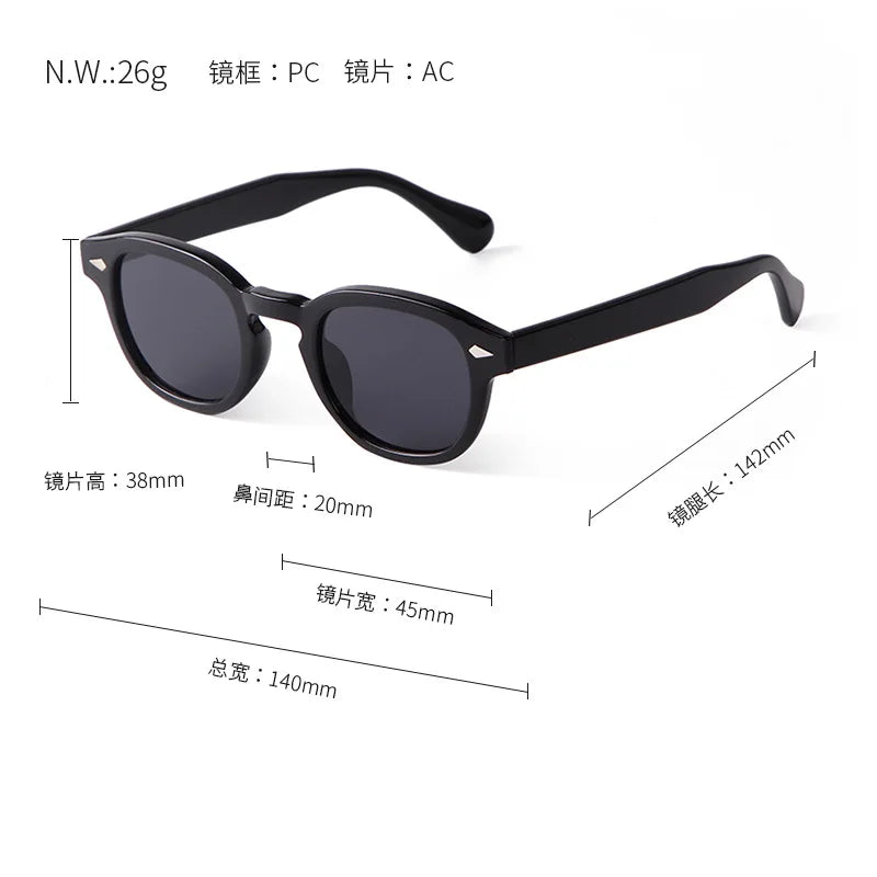 Retro Round Sunglasses with UV400 Protection