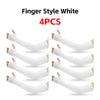 Four white finger style arm sleeves shown in various angles