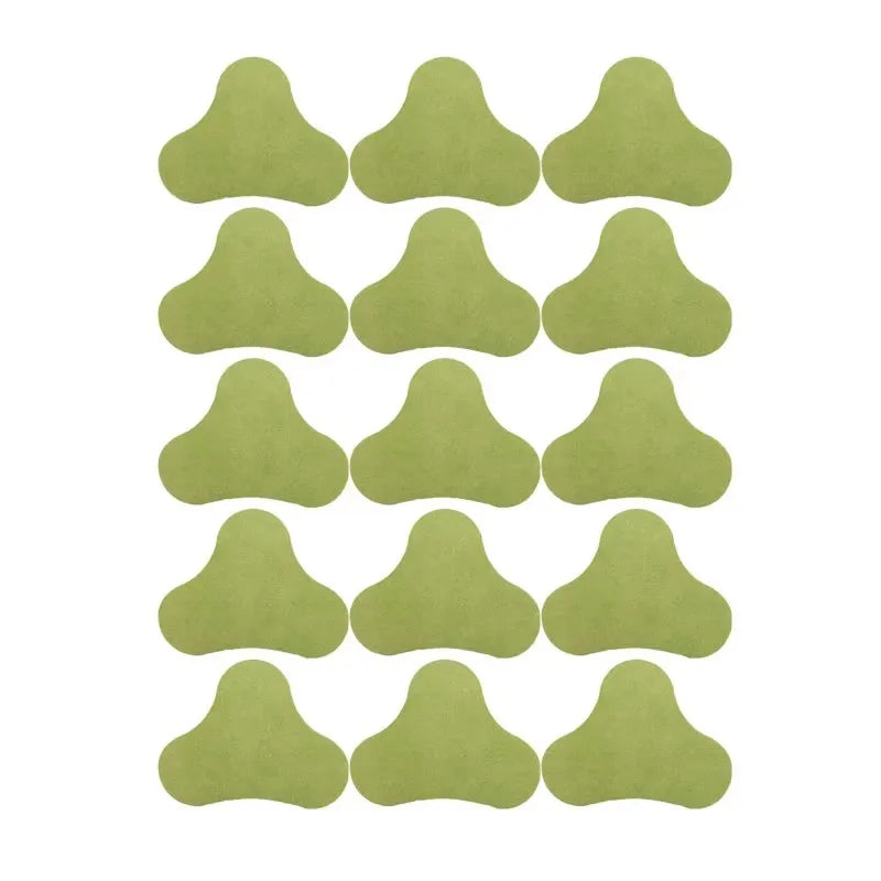 A grid of light green acupuncture heat patches designed for knee relief.