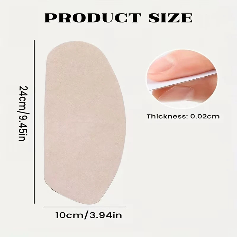 A rectangular beige friction protection pad with a thickness of 0.02cm shown next to a diagram.