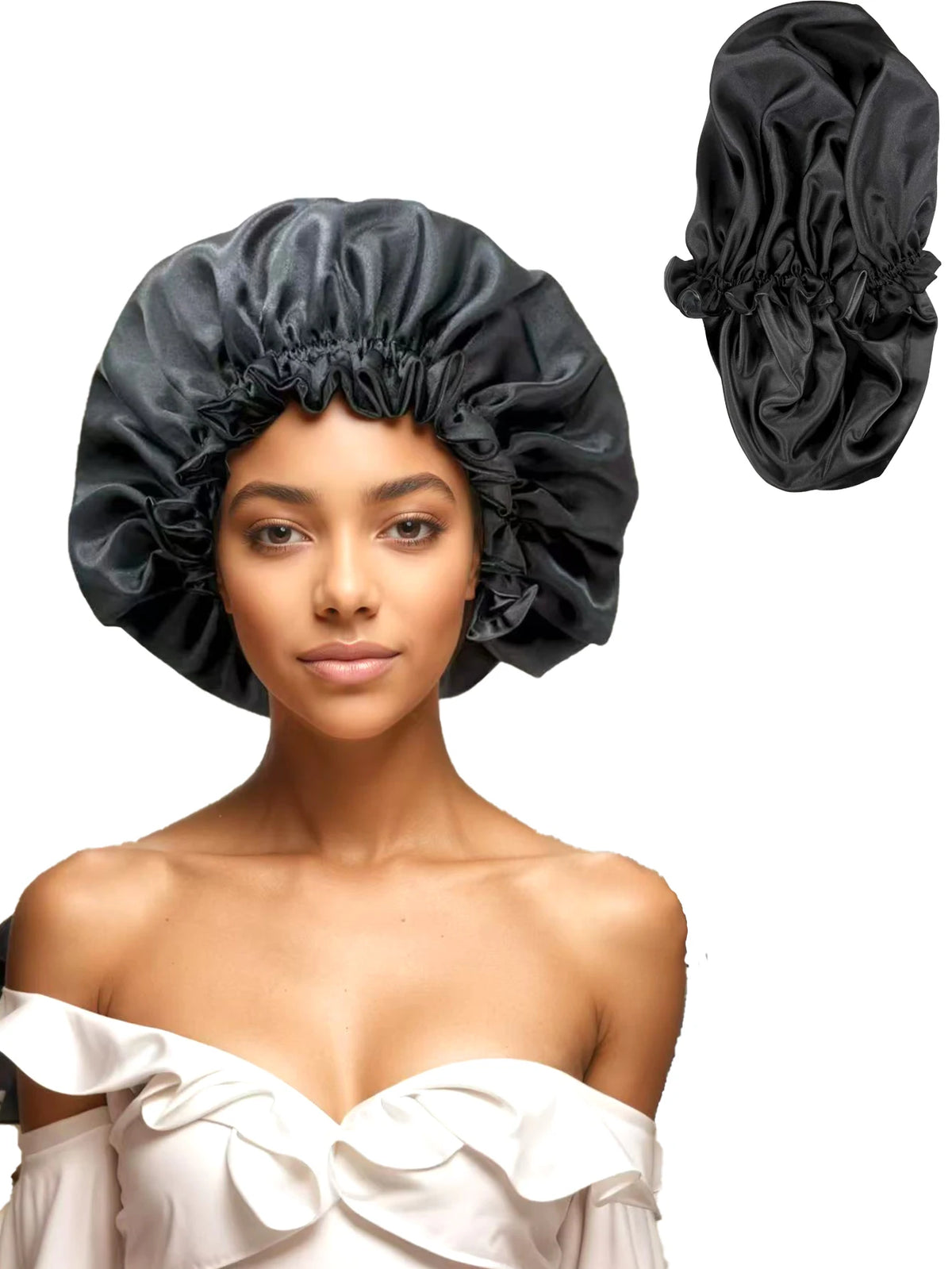 Reversible Satin Sleep Cap with Adjustable Fit