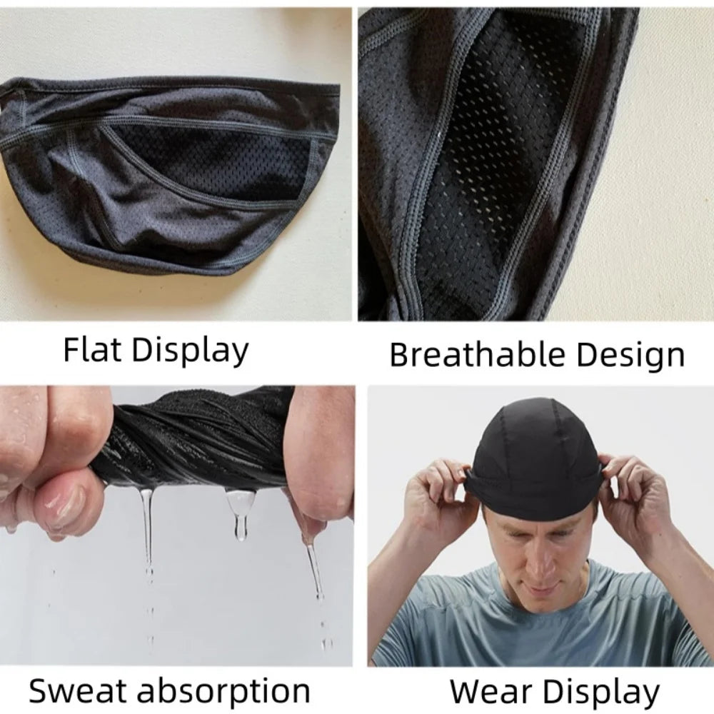 Breathable Mesh Cycling Skull Cap with Sweat-Wicking Liner