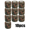 Un paquete de diez vendas elásticas de camuflaje para deportes y caza