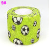 Roll of bright lime green elastic bandage tape with a black and white fruit pattern