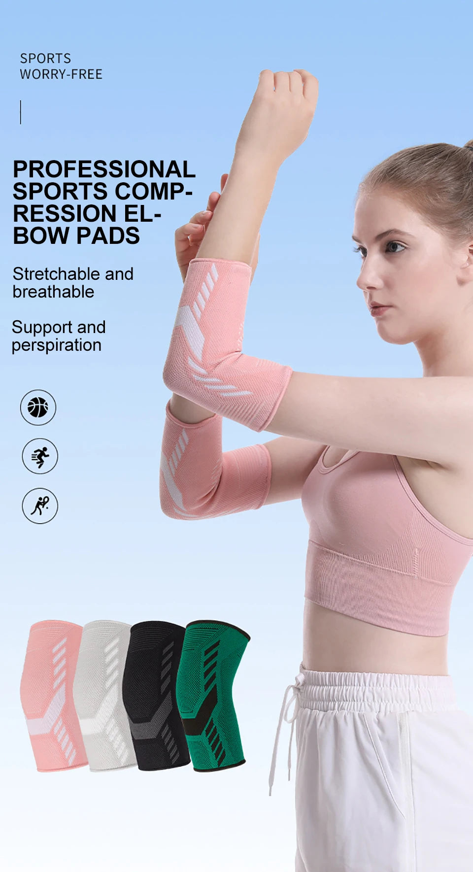 Elastic Elbow Support Sleeve for Sports and Gym