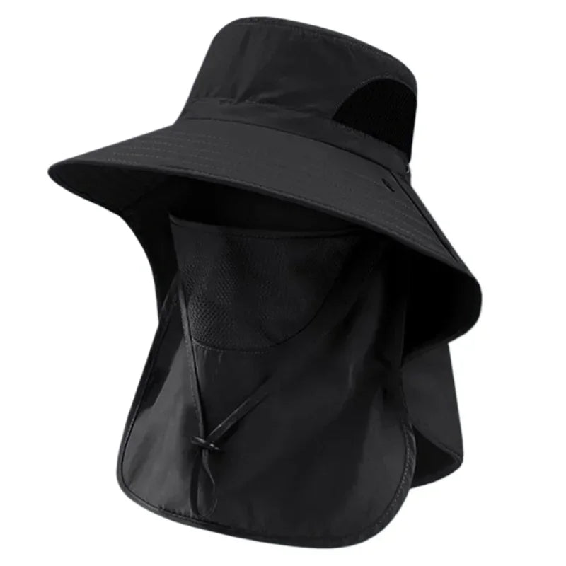 UPF 50+ Wide Brim Sun Hat with Detachable Face Mask