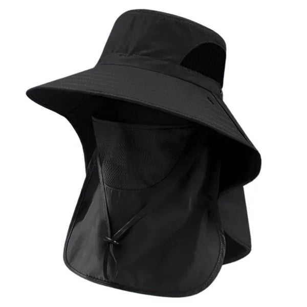 UPF 50+ Wide Brim Sun Hat with Detachable Face Mask