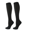 A pair of black compression socks for veins and pregnancy