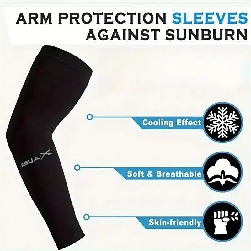 Manches de protection noirs contre les coups de soleil, offrant une protection rafraîchissante, douce, respirante et adaptée 