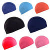 A collection of various colored ultra-thin nylon swimming caps shown from different angles.