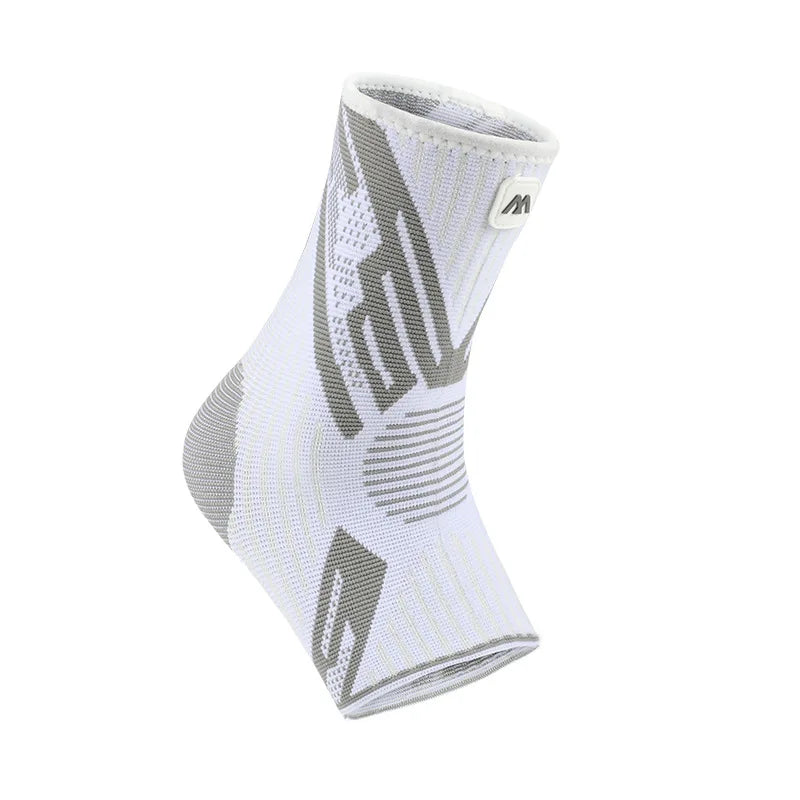 White and gray compression sleeve for ankle support