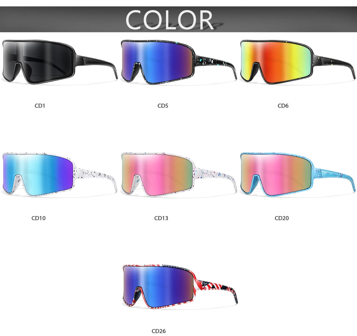 Oversized Windproof Sports Sunglasses with UV400 Protection