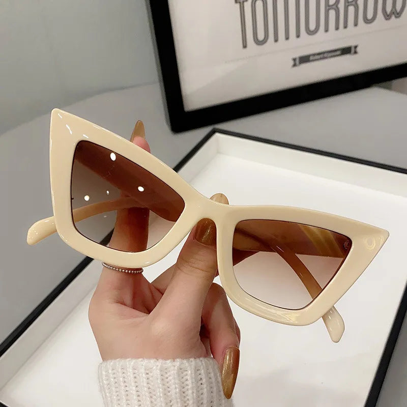 Vintage Cat-Eye Square Sunglasses