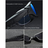 A black polarized sports sunglass featuring an agile cutting design and a comfortable flat nose pad.