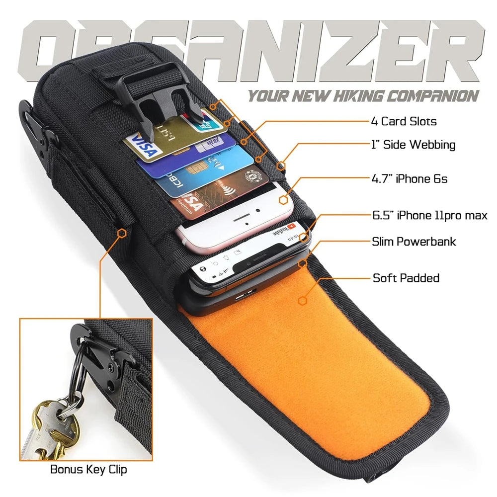 Rugged Tactical Phone Pouch with MOLLE System