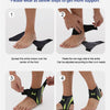 Instructions showing how to put on compression ankle support foot sleeves for better support