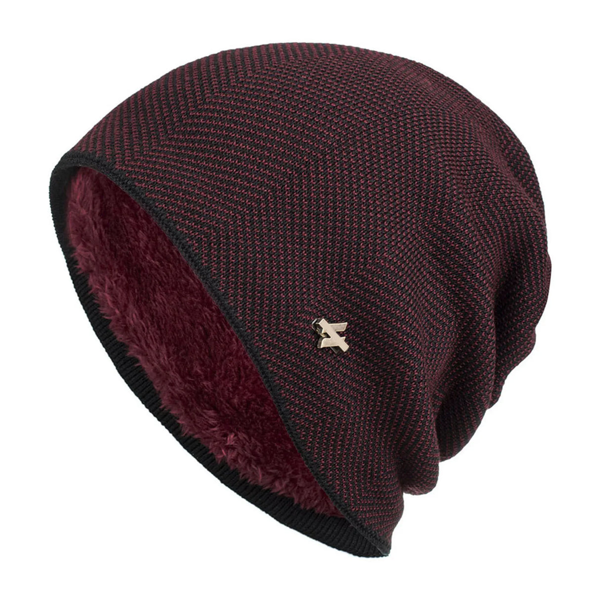 Fleece-Lined Knit Beanie Winter Hat