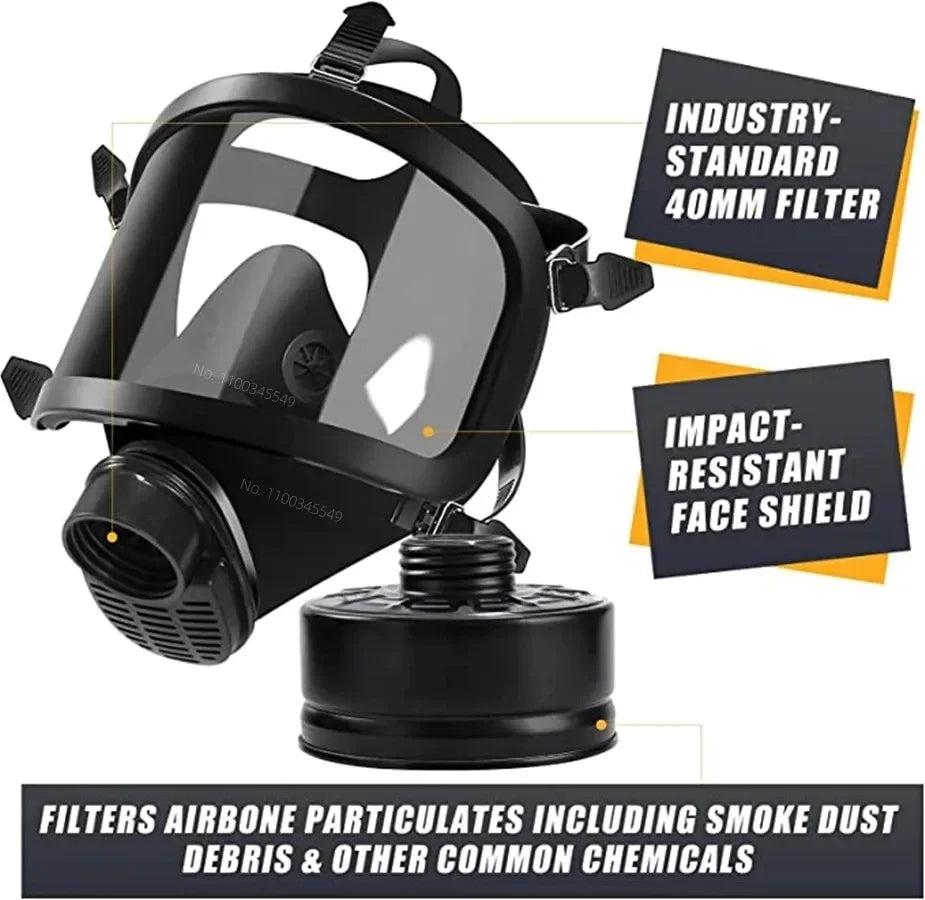 Full Face Gas Mask with Chemical Respirator Filter