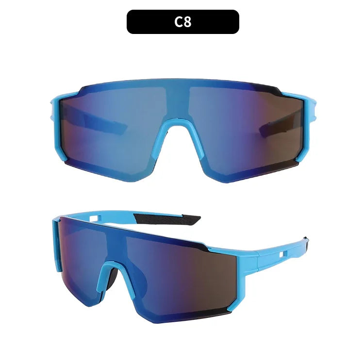 UV400 Cycling Sunglasses with Blue Mirror Lens