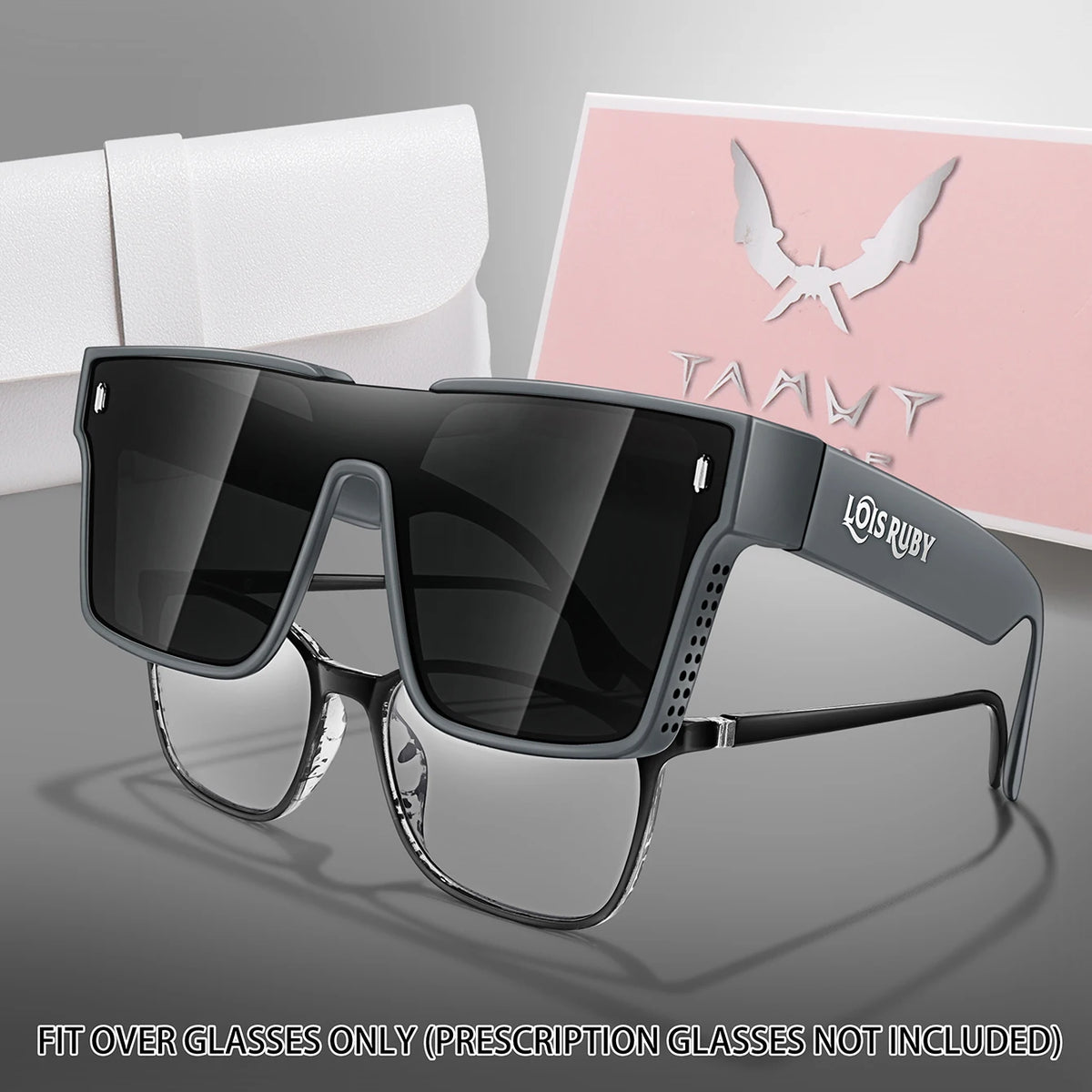 UV400 Oversized Sunglasses with Protective PU Case