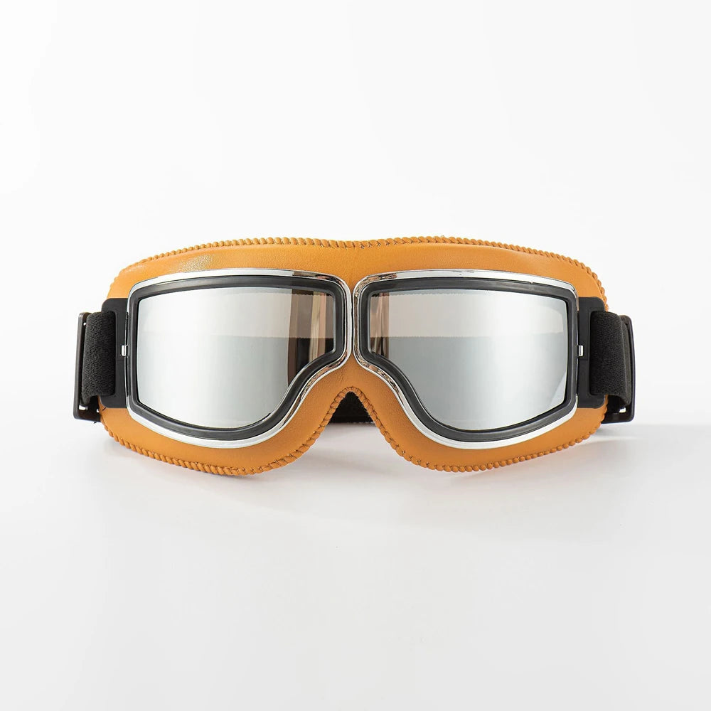 Vintage Leather Motorcycle Goggles