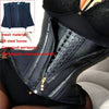 Black mesh and leather double compression waist trainer corset body shaper with steel bones
