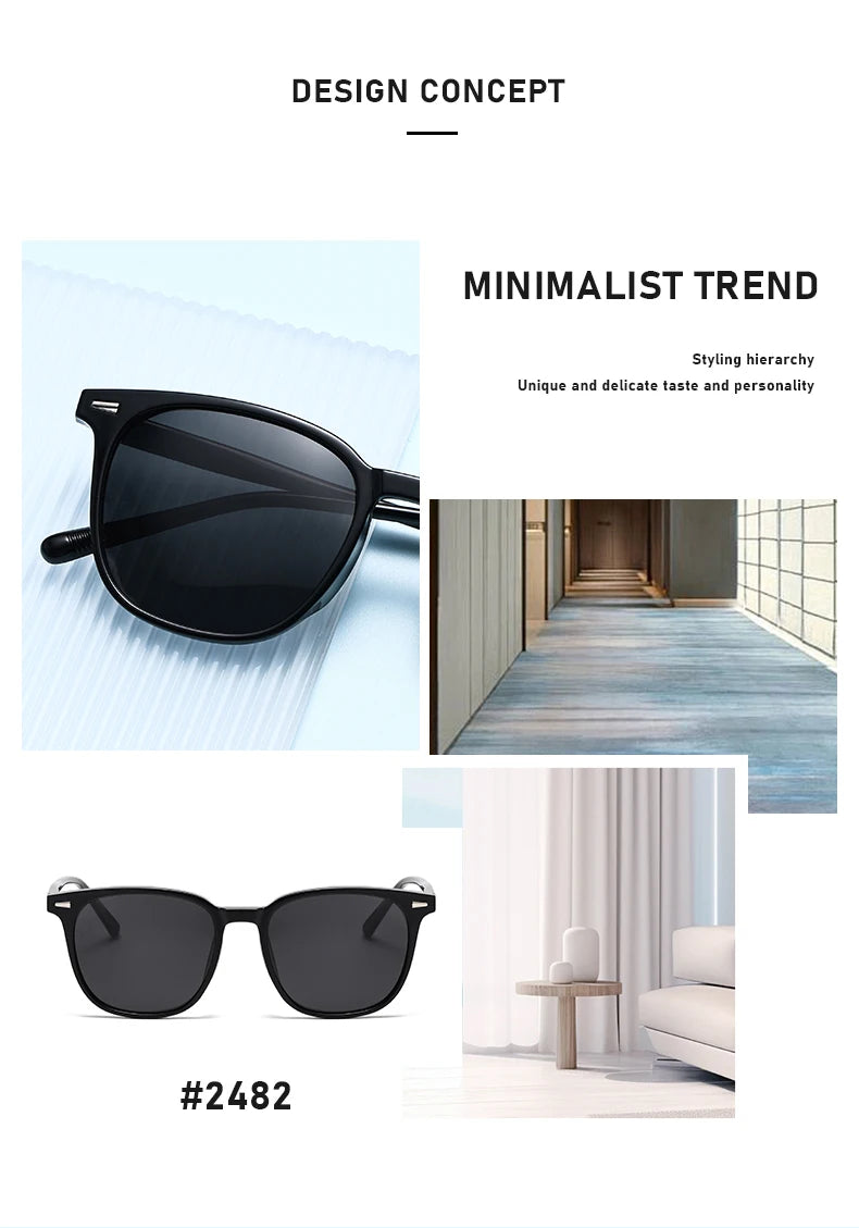 Ultra-Light Square Sunglasses with UV400 Protection