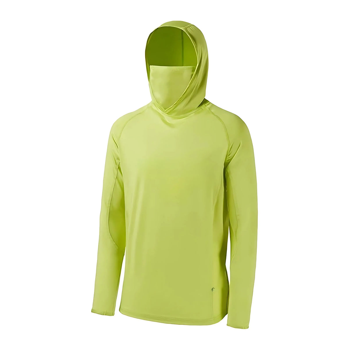 Limettengrünes Herren-Outdoor-Sonnenschutz-Langarmshirt mit Kapuze