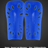 Pair of blue EVA soccer leg warmers or shin guards for children and adults