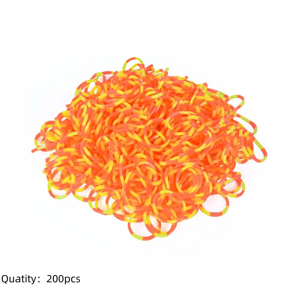 Pila de 200 bandas elásticas naranjas para hacer pulseras