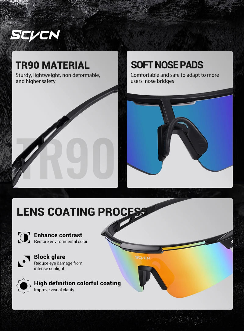 UV400 Performance Cycling Sunglasses with TR-90 Frame