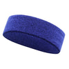 A dark blue moisture-wicking athletic headband shown from the side.