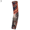 A close-up view of a long sleeve UV protection arm sleeve featuring a tiger print design.