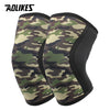 Pair of camouflage patterned knee sleeves for weightlifting and squats