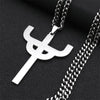 Gothic Stainless Steel Cross Pendant Necklace